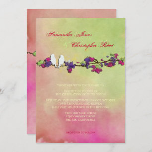 Invitation PixDezines Inséparables originaux sur aquarelle