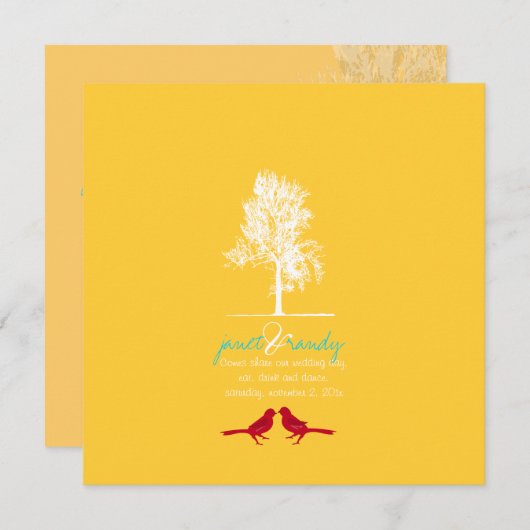 Invitation PixDezines Inséparables, Rouge, Oak Tree/DO-IT-YOU (Devant / Derrière)