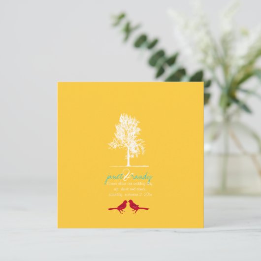 Invitation PixDezines Inséparables, Rouge, Oak Tree/DO-IT-YOU (Debout devant)