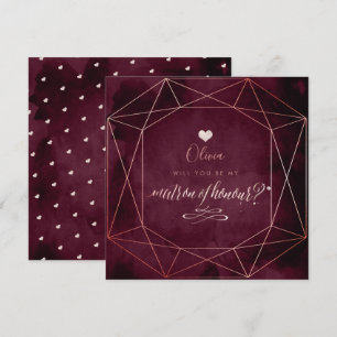 Invitation PixDezines Iridescente Blush Pink+Garnett, Matron