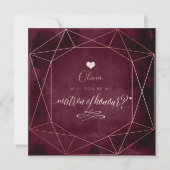 Invitation PixDezines Iridescente Blush Pink+Garnett, Matron (Devant)