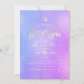 Invitation PixDezines Iridescente Purple Ombre Bat mitzvah (Devant)
