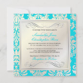 Invitation PixDezines Isabella Damask, couleur Pearl+Aqua/DO- (Dos)