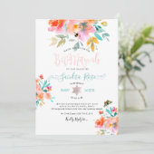 Invitation PixDezines Jardin Rose Bat mitzvah aquarelle (Debout devant)