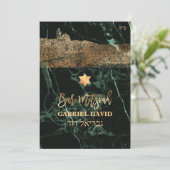 Invitation PixDezines Jerusalem+Green Marble Bar Mitzvah (Debout devant)