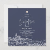 Invitation PixDezines Jérusalem Midnight Blue Bar Mitzvah (Dos)