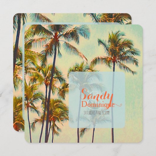 Invitation PixDezines kailua bay/mariage tropical (Devant / Derrière)