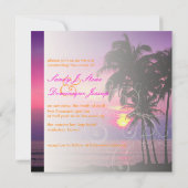 Invitation PixDezines Kaui Sunset+Swirls/mariage tropical (Dos)
