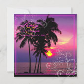 Invitation PixDezines Kaui Sunset+Swirls/mariage tropical (Devant)