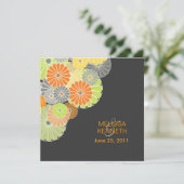 Invitation PixDezines Kiku (chrysanthème), couleur agrumes (Debout devant)