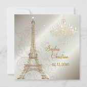 Invitation PixDezines LA TOUR EIFFEL/PARIS/CRYSTAL CHANDELIER (Devant)