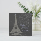 Invitation PixDezines La Tour Eiffel+Spirales (Debout devant)