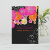Invitation PixDezines lanternes rose+orange (Debout devant)