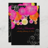 Invitation PixDezines lanternes rose+orange (Devant / Derrière)