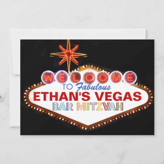 Invitation PixDezines las vegas bar Mitzvah (Devant)