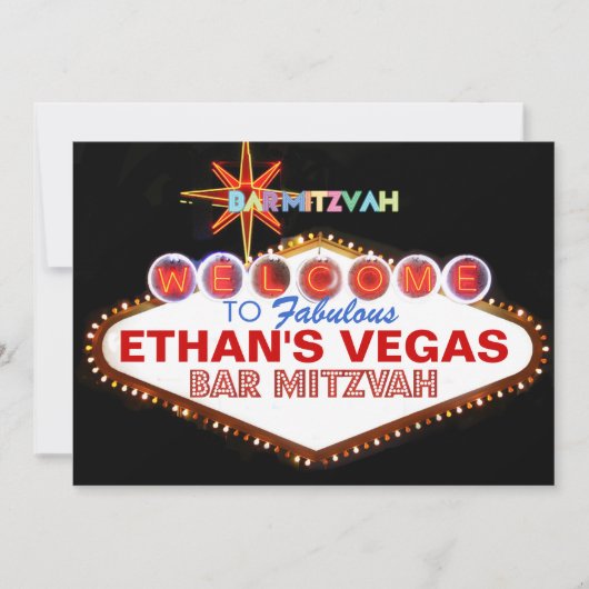 Invitation PixDezines las vegas bar Mitzvah (Devant)