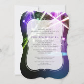 Invitation PixDezines Laser Lights/Faux Argent Couronne (Dos)