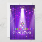 Invitation PixDezines laser / néon lumières barre mitzvah (Devant)