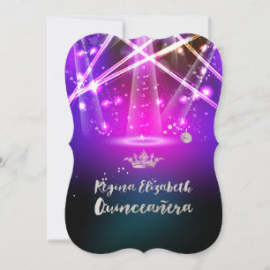 Invitation PixDezines Lasers Lumineux Quinceanera/Sweet 15
