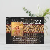 Invitation PixDezines LEOPARD GRADUATION (Debout devant)