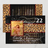 Invitation PixDezines LEOPARD GRADUATION (Devant / Derrière)