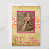 Invitation PixDezines, Leopard rose (Devant)