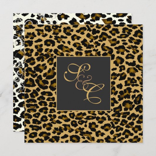 Invitation PixDezines Leopard spots+tourbillons/do-it-yoursel (Devant / Derrière)