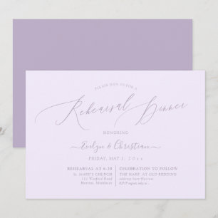 Invitation PixDezines Lilac Violet Minimaliste Dîner de Répét