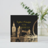 Invitation PixDezines London/Faux Gold Foil/do-it-yourself ar (Debout devant)