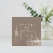 Invitation PixDezines London/Faux Rose Gold/DO-IT-YOURSELF ar (Debout devant)