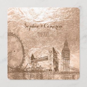 Invitation PixDezines london urbain/faux feuil