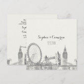 Invitation PixDezines Londres/couleur de fond DIY (Devant / Derrière)