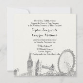 Invitation PixDezines Londres/couleur de fond DIY (Dos)