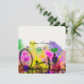 Invitation PixDezines LONDRES COULEUR EXÉCUTION/do-it-yoursel (Debout devant)