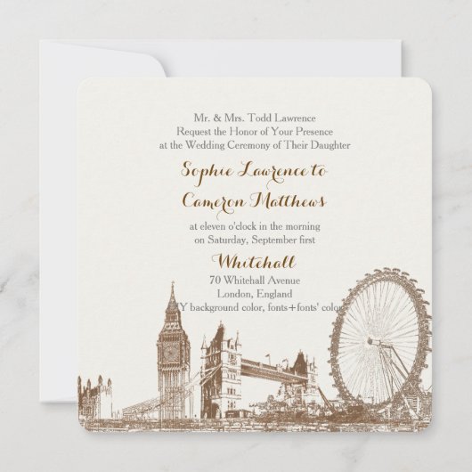 Invitation PixDezines londres/do-it-yourself couleur arrière (Dos)