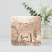 Invitation PixDezines londres urbain/faux feuille (Debout devant)