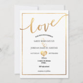 Invitation PixDezines Love Faux Gold Hearts (Devant)