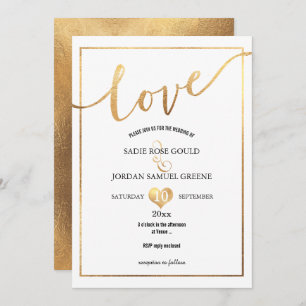 Invitation PixDezines Love Faux Gold Hearts