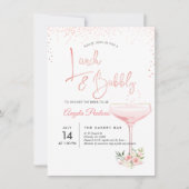 Invitation PixDezines Lunch Bubbly/Pink Champagne Glass (Devant)