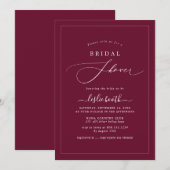 Invitation PixDezines Luxe Script Mariage Burgundy (Devant / Derrière)