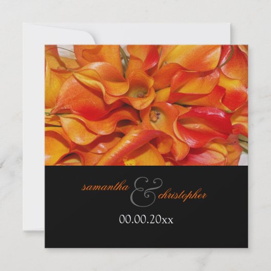 Invitation PixDezines lys calla orange brûlé (Devant)