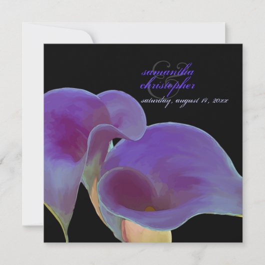 Invitation PixDezines lys calla violet/do-it-yourself (Devant)