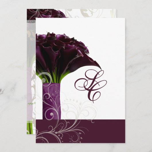 Invitation PixDezines lys calla violet/do-it-yourself (Devant / Derrière)