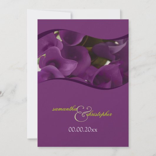 Invitation PixDezines lys calla violet/do-it-yourself (Devant)