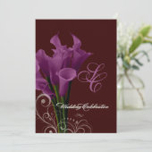 Invitation PixDezines lys calla violet/do-it-yourself (Debout devant)