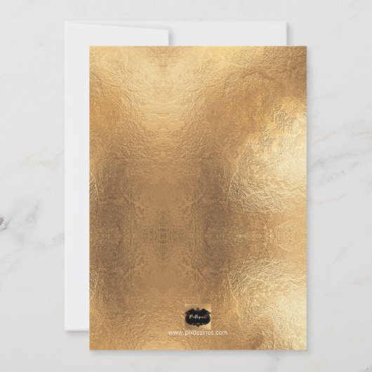 Invitation PixDezines M. Mme Faux Gold Fancy Script+Marble (Dos)