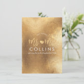 Invitation PixDezines M. & Mme Faux Gold Hearts (Debout devant)