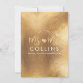 Invitation PixDezines M. & Mme Faux Gold Hearts (Devant)