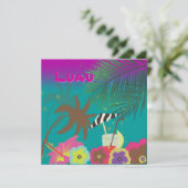 Invitation PixDezines Mai Tai, Luau à la plage (Debout devant)