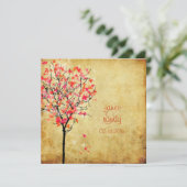 Invitation PixDezines MAPLE TREE VINTAGE/RED+PINK (Debout devant)